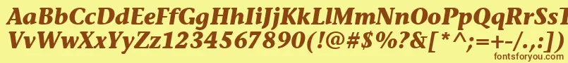 StoneInfItcTtBolditalic Font – Brown Fonts on Yellow Background