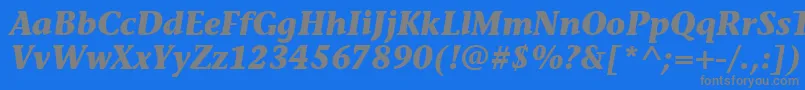 Czcionka StoneInfItcTtBolditalic – szare czcionki na niebieskim tle