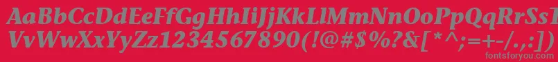 フォントStoneInfItcTtBolditalic – 赤い背景に灰色の文字