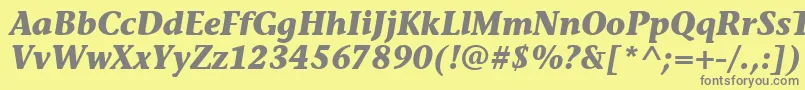 フォントStoneInfItcTtBolditalic – 黄色の背景に灰色の文字