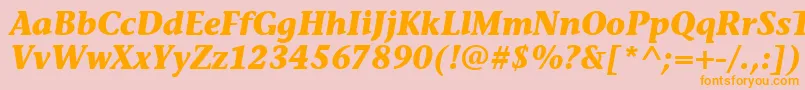 StoneInfItcTtBolditalic Font – Orange Fonts on Pink Background