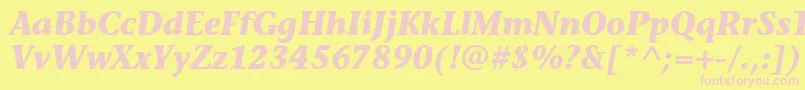 StoneInfItcTtBolditalic Font – Pink Fonts on Yellow Background