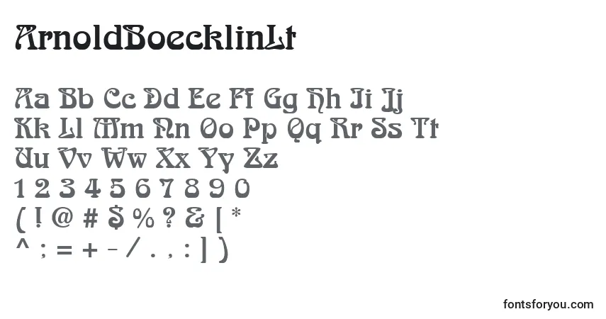 A fonte ArnoldBoecklinLt – alfabeto, números, caracteres especiais