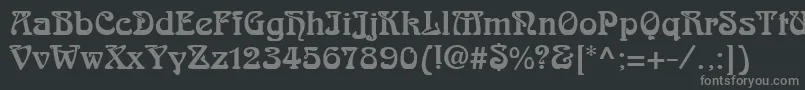 フォントArnoldBoecklinLt – 黒い背景に灰色の文字