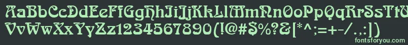 フォントArnoldBoecklinLt – 黒い背景に緑の文字