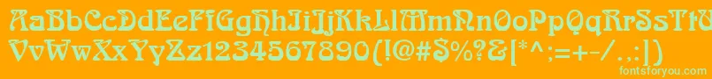 Шрифт ArnoldBoecklinLt – зелёные шрифты на оранжевом фоне