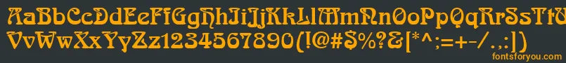 フォントArnoldBoecklinLt – 黒い背景にオレンジの文字