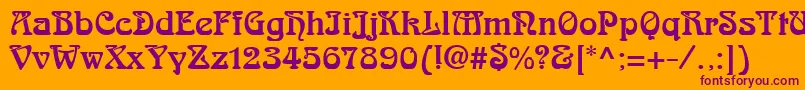 ArnoldBoecklinLt-Schriftart – Violette Schriften auf orangefarbenem Hintergrund