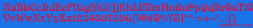 ArnoldBoecklinLt Font – Red Fonts on Blue Background