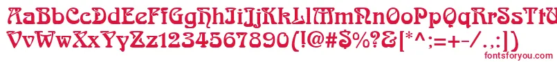 フォントArnoldBoecklinLt – 白い背景に赤い文字