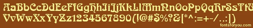 Шрифт ArnoldBoecklinLt – жёлтые шрифты на коричневом фоне