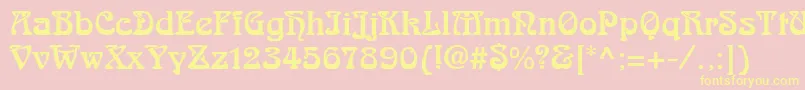 ArnoldBoecklinLt Font – Yellow Fonts on Pink Background