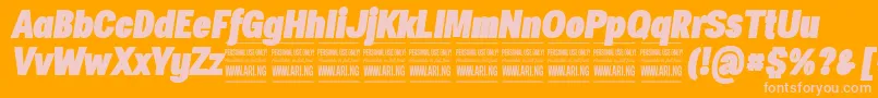 SpecifypersonalConblackitalic Font – Pink Fonts on Orange Background