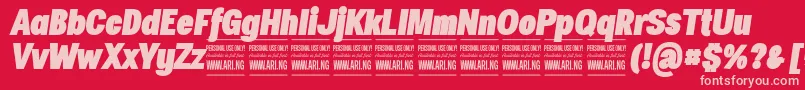 SpecifypersonalConblackitalic Font – Pink Fonts on Red Background