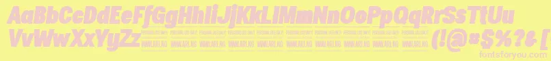 SpecifypersonalConblackitalic Font – Pink Fonts on Yellow Background