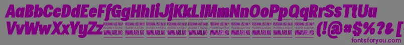 SpecifypersonalConblackitalic Font – Purple Fonts on Gray Background