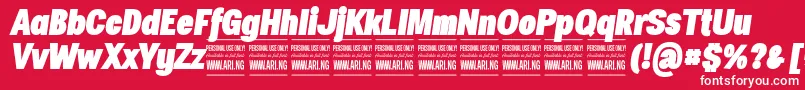SpecifypersonalConblackitalic Font – White Fonts on Red Background