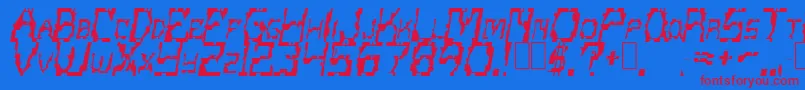 ScritzyRegular Font – Red Fonts on Blue Background