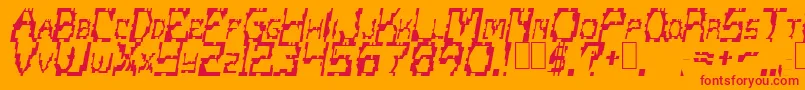 ScritzyRegular Font – Red Fonts on Orange Background