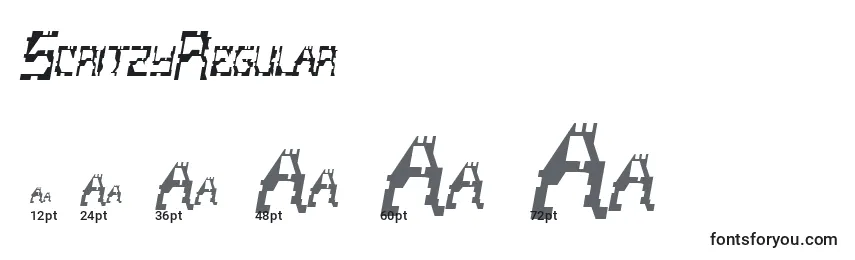 ScritzyRegular Font Sizes