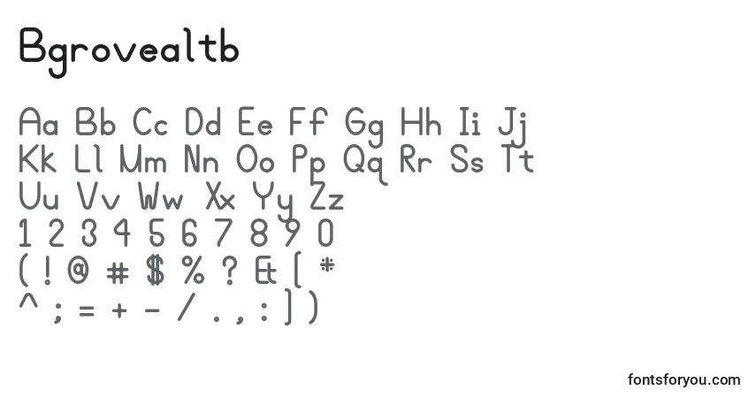 Шрифт Bgrovealtb – алфавит, цифры, специальные символы