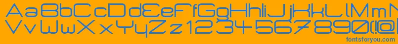 Micromrg Font – Blue Fonts on Orange Background