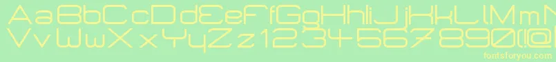 Micromrg-fontti – keltaiset fontit vihreällä taustalla