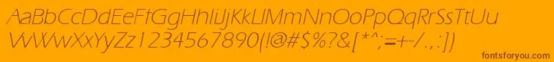 ErgoelightItalic-Schriftart – Braune Schriften auf orangefarbenem Hintergrund