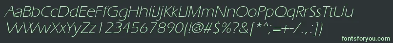 Шрифт ErgoelightItalic – зелёные шрифты на чёрном фоне