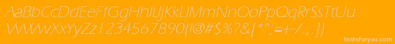 ErgoelightItalic-fontti – vaaleanpunaiset fontit oranssilla taustalla