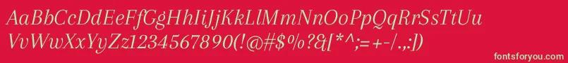 Шрифт ArapeyItalic – зелёные шрифты на красном фоне