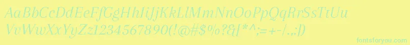 ArapeyItalic Font – Green Fonts on Yellow Background