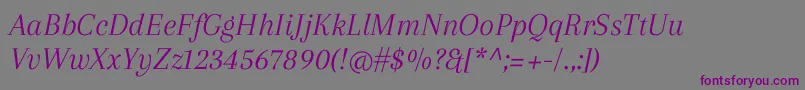 ArapeyItalic Font – Purple Fonts on Gray Background