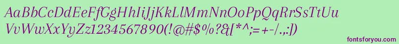 ArapeyItalic Font – Purple Fonts on Green Background