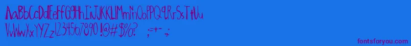 Oxalic ffy-Schriftart – Violette Schriften auf blauem Hintergrund