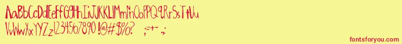 Oxalic ffy Font – Red Fonts on Yellow Background