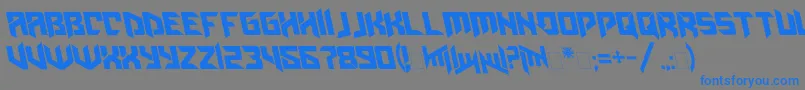 フォントAmazoostrovleftalic – 灰色の背景に青い文字