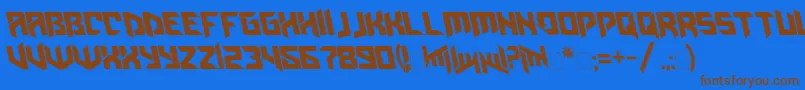 Amazoostrovleftalic Font – Brown Fonts on Blue Background