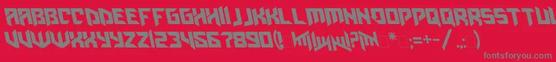 Weitere Informationen zur Amazoostrovleftalic-Schriftart Amazoostrovleftalic-Schriftart – Graue Schriften auf rotem Hintergrund