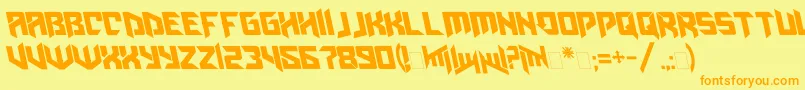 Amazoostrovleftalic-fontti – oranssit fontit keltaisella taustalla