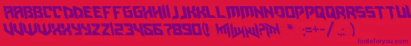 Amazoostrovleftalic Font – Purple Fonts on Red Background