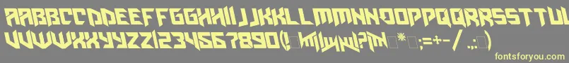Amazoostrovleftalic Font – Yellow Fonts on Gray Background