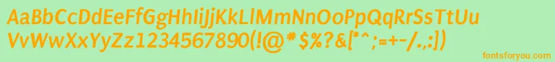 PuritanBolditalic Font – Orange Fonts on Green Background