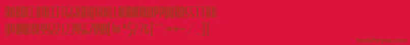 Furgatorio-Schriftart – Braune Schriften auf rotem Hintergrund