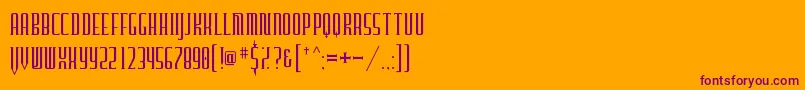 Furgatorio-Schriftart – Violette Schriften auf orangefarbenem Hintergrund