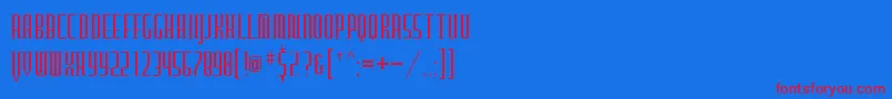 フォントFurgatorio – 赤い文字の青い背景