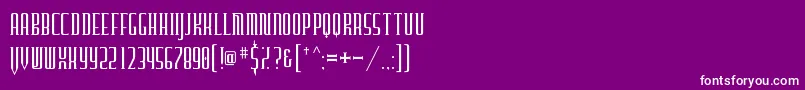 Furgatorio-Schriftart – Weiße Schriften auf violettem Hintergrund