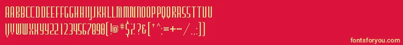 Czcionka Furgatorio – żółte czcionki na czerwonym tle