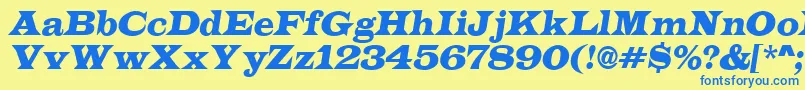 ALatinoItalic Font – Blue Fonts on Yellow Background