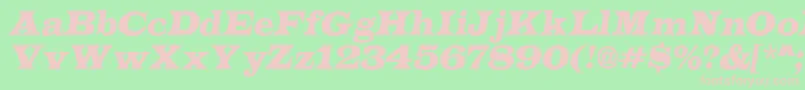 Fonte ALatinoItalic – fontes rosa em um fundo verde